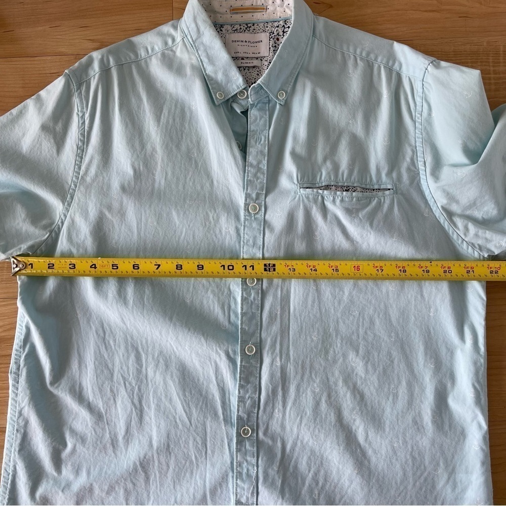 Denim & Flower Ricky Singh Cotton Anchor Print Short Sleeve Button Down Shirt - Picture 8 of 11